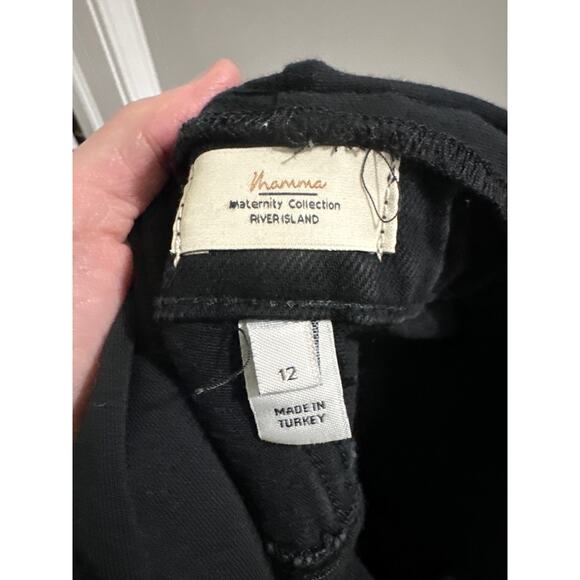 River‎ Island Black mid rise maternity mom jeans size 12 - Picture 8 of 8